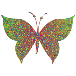 Colorful Tiled Butterfly Vector SVG